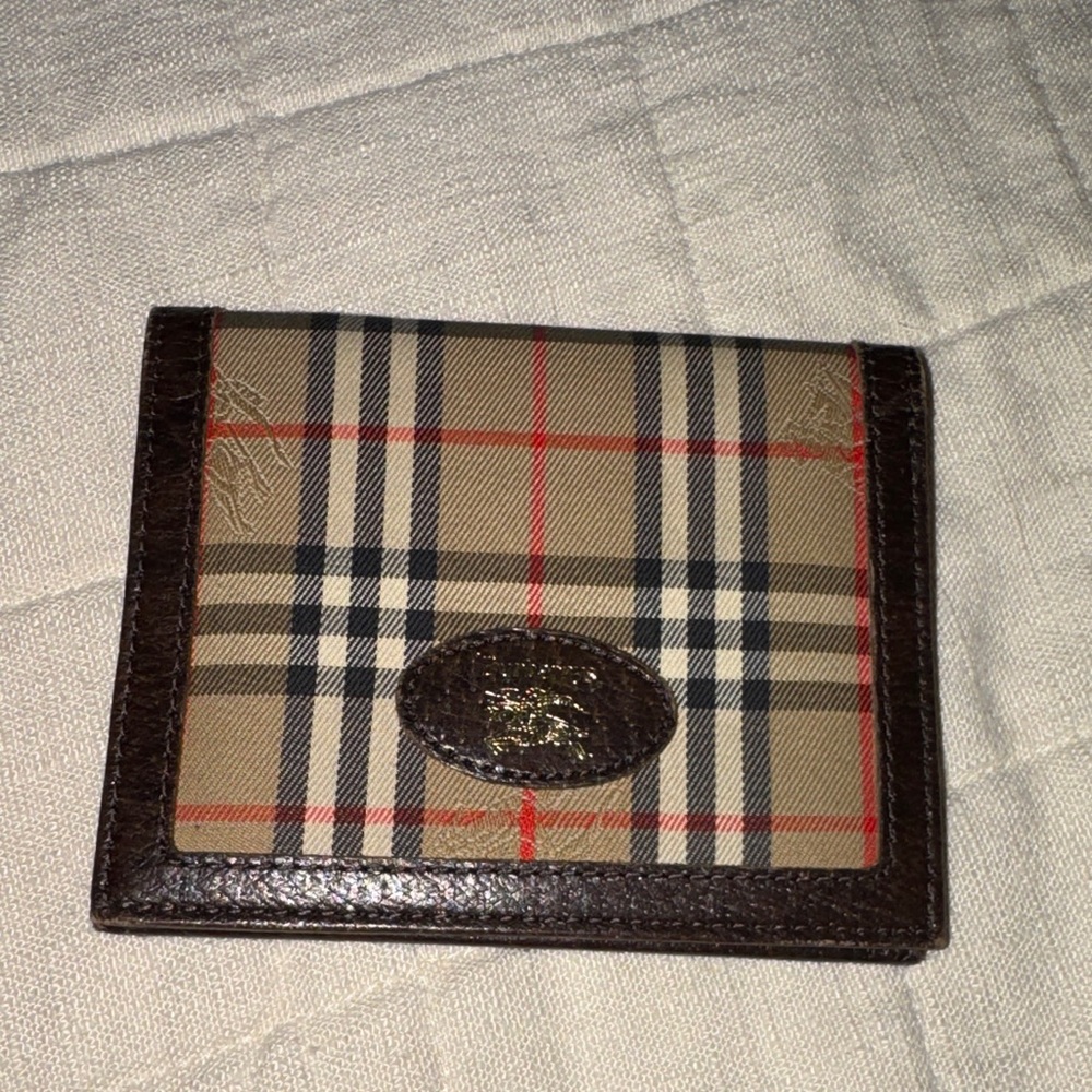 Burberry Tan and Brown Plaid Wallet